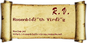 Rosenblüth Virág névjegykártya